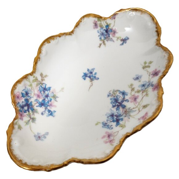 Antique CH Field Haviland Limoges GDA France Blue&Purple Scallop S Serving Dish - Picture 4 of 6